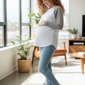 NEW PinkBlush Ragland Long Sleeve Shirt Top